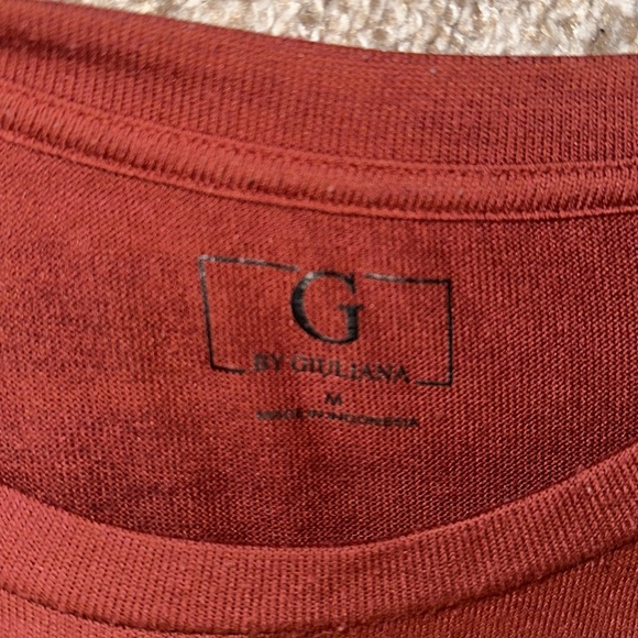 G by Giuliana Multi Slit Burnt Red Orange Dress Shirt size M - Picture 8 of 8